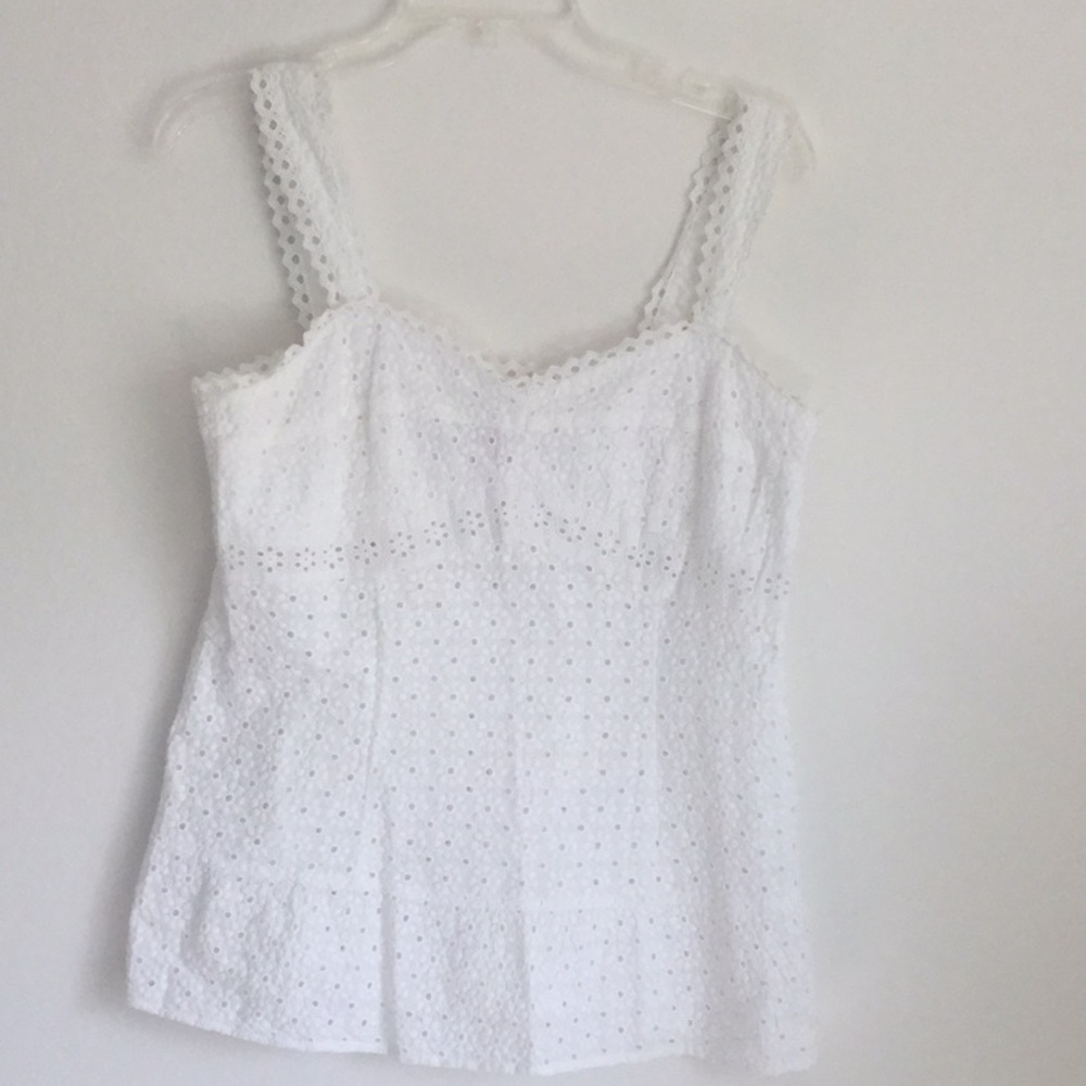 INC White Eyelet Tank Top. Size 12.